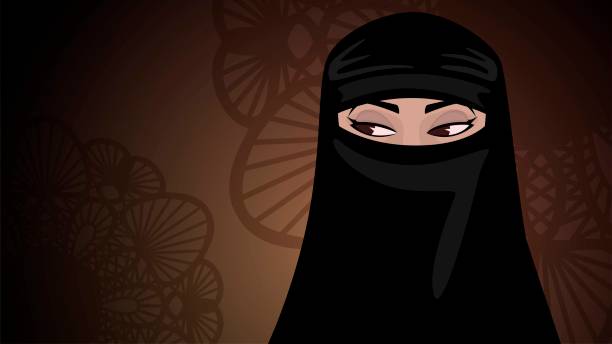 Muslim woman Vector muslim woman in niqab burka stock illustrations