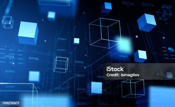 Data Blocks In Cyberspace Metaverse And Virtual Reality Stock Photo - Download Image Now