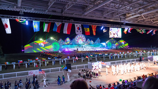 Isyk-Kul, Kyrgyzstan - September ‎29, ‎2018: Opening ceremony of the World Nomad Games 2018