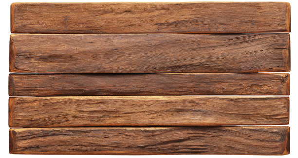texture bois, vieille table isolée sur fond blanc - wood photos et images de collection