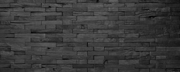 istock black wooden wall as interior design. wood texture background 1394737319