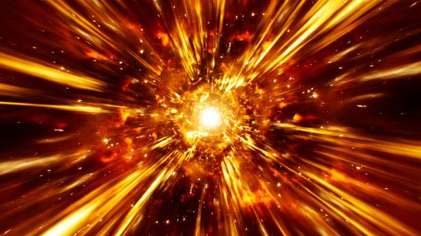 istock Bursting Fire Light Streaks from Glittering Fire Energy 1394737628