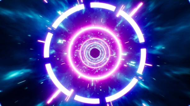 istock Neon Circle Shape Light in the Dimensional Energy 1394737766