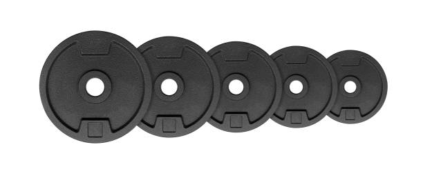 dumbbell discs no weight number isolated on white background