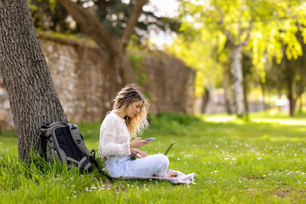 istock Working in the beauty of spring nature 1394745643