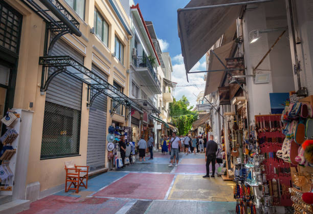 Pandrossou street in Athens Pandrossou street in Athens, Greece plaka athens stock pictures, royalty-free photos & images