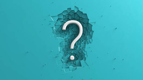 istock Large White Question mark minimalist animation with impact effect on Teal background 3d render 1394750380