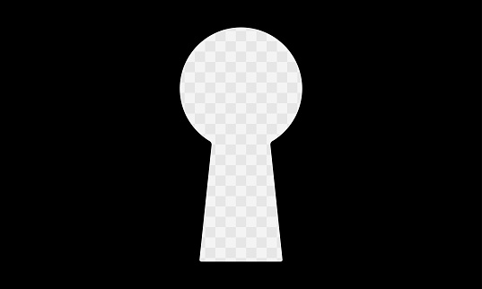 Keyhole icon on transparent background. Keyhole of door. Vector 10 EPS.