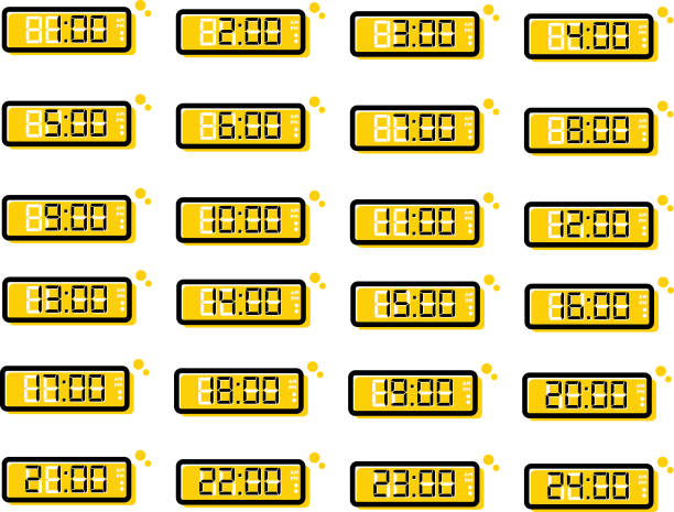 ilustrações de stock, clip art, desenhos animados e ícones de print - minute hand number 10 clock hand number 11