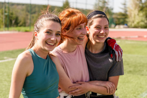 Smiling  players on the  field