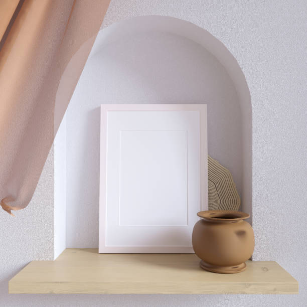 istock 3D Rendering scene in pastel colors for mockup 's on white frame. Trend colors interior 2022 1394763859