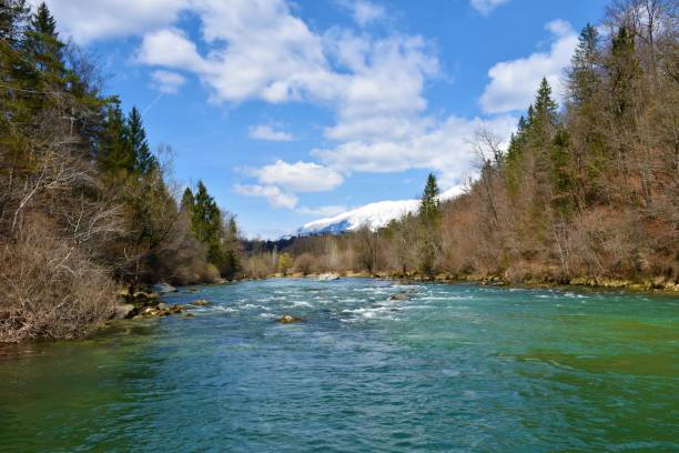 istock View of river Sava and snow covered Karavanke mountains behind 1394766507