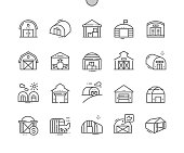 istock Hangar. Parcel warehouse. Hangar for plane. Commercial building. Pixel Perfect Vector Thin Line Icons. Simple Minimal Pictogram 1394767698