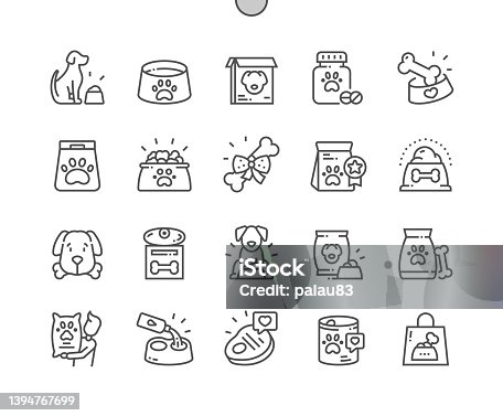 istock Dog food. Favorite canned food. Pets shop. Pixel Perfect Vector Thin Line Icons. Simple Minimal Pictogram 1394767699