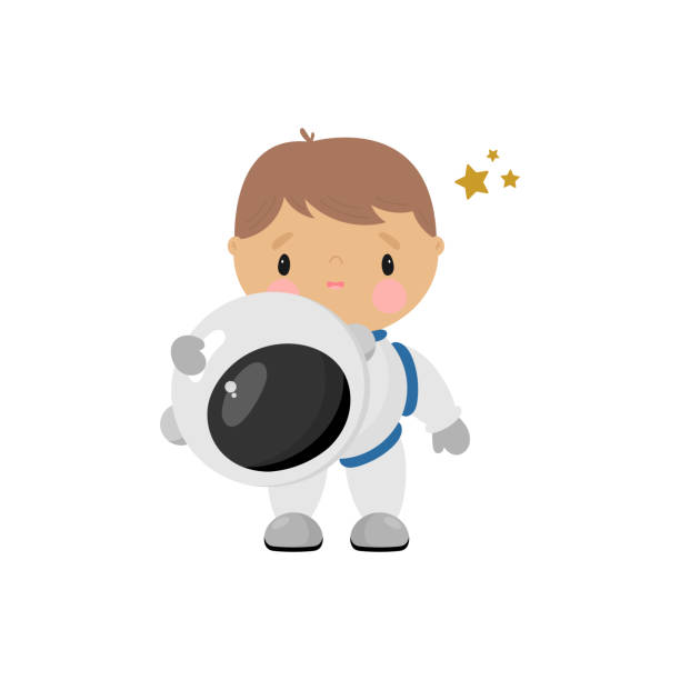 istock Cute Cosmonaut. Cartoon style. Vector illustration. For card, posters, banners, children books, printing on the pack, printing on clothes, fabric, wallpaper, textile or dishes. 1394767955