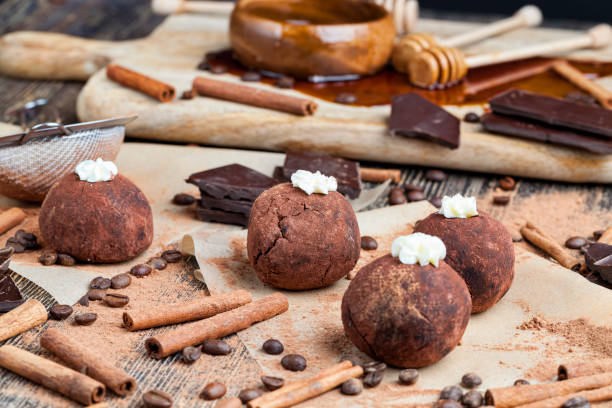 istock spherical chocolate cake with cocoa, cinnamon and coffee 1394768093