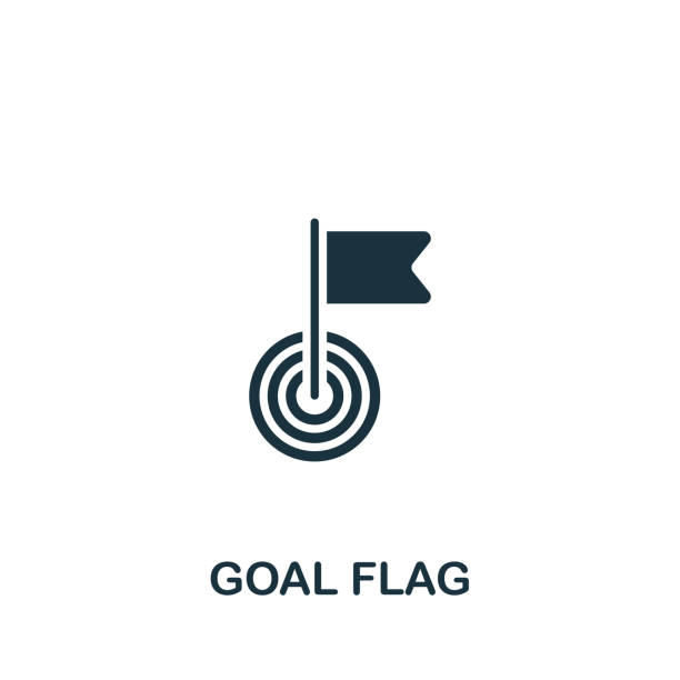 stockillustraties, clipart, cartoons en iconen met goal flag icon. monochrome simple success icon for templates, web design and infographics - een doelpunt maken