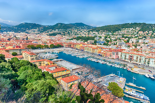 Vista aérea del Puerto de Niza, Costa Azul, Francia photo