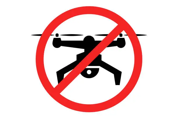 Vector illustration of No drone zone