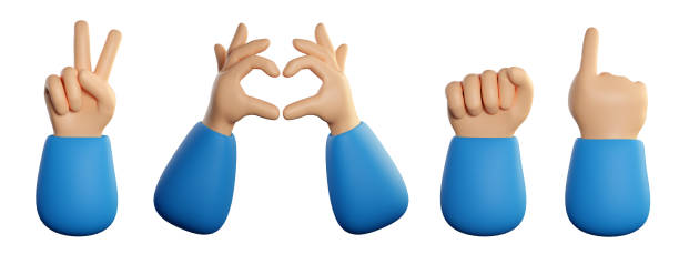 istock Human hands set in cartoon style. 1394775049