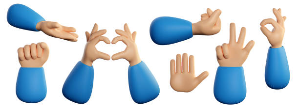 istock Human hands set in cartoon style. 1394775083