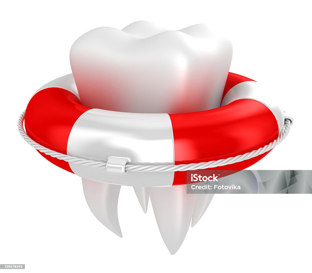 Dente com boia salva-vidas - Foto de stock de Assistência royalty-free