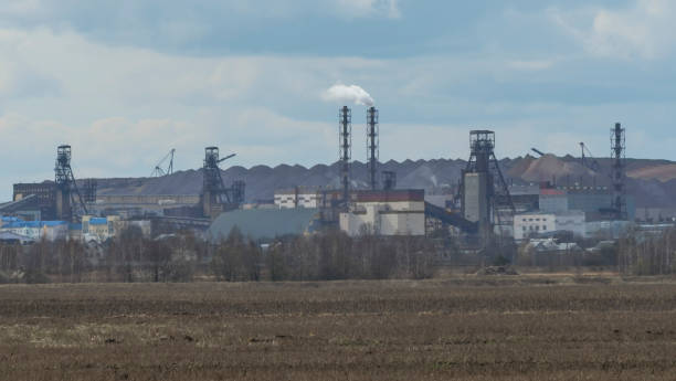 istock Koper for raising ore. Mine buildings. Technology to extract the mineral from underground. Mining. Potassium salt. 1394785353