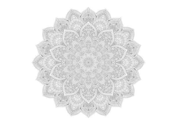 istock Mandala vector indian graphic design. Indian flower ornament. Coloring book design element vector 1394787057