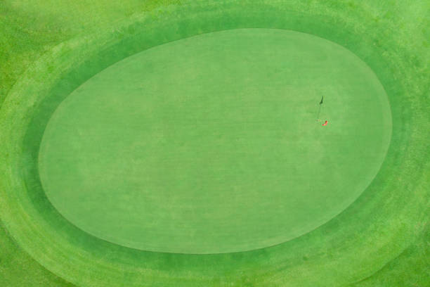 istock top view of golf pole on the green in a golf course with blank copyspace 1394787725