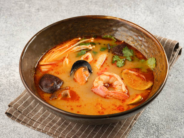 istock Spicy soup with seafood. tom yum 1394789315