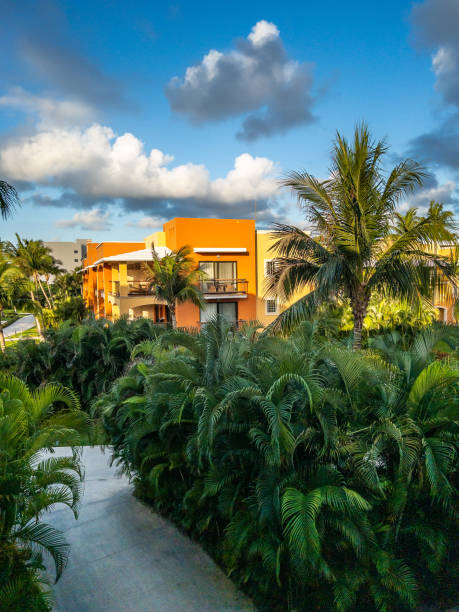 istock Hotel building at tropical resort 1394793048