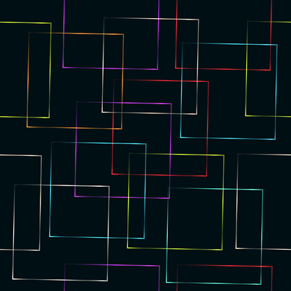 Seamless image pattern square neon lights vector.