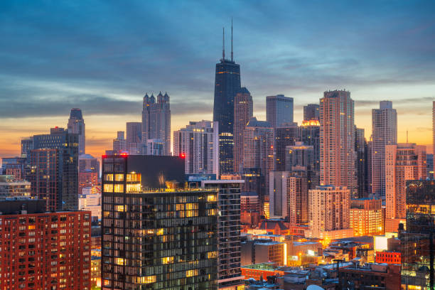 istock Chicago, Illinois, USA Downtown Rooftop Skyline at Dawn. 1394798232