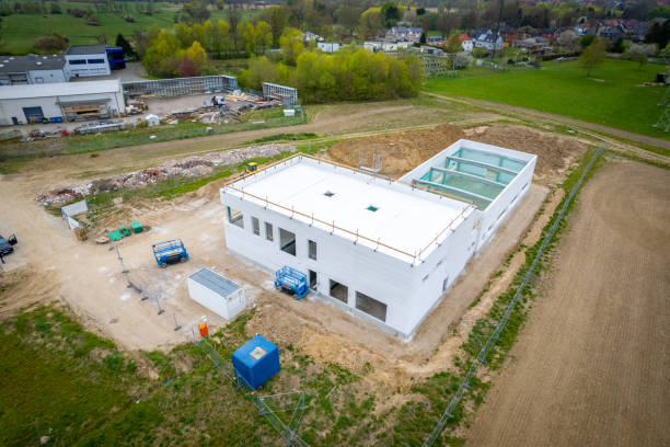 istock drone image of a construction site on which a company building is being erected 1394798642