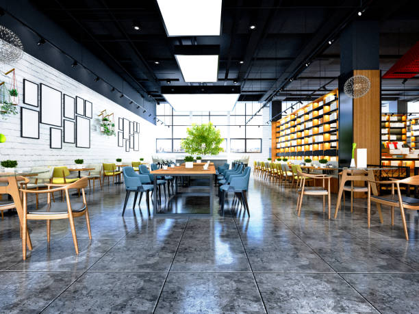 istock 3D render of cafetaria and restaurant 1394804678