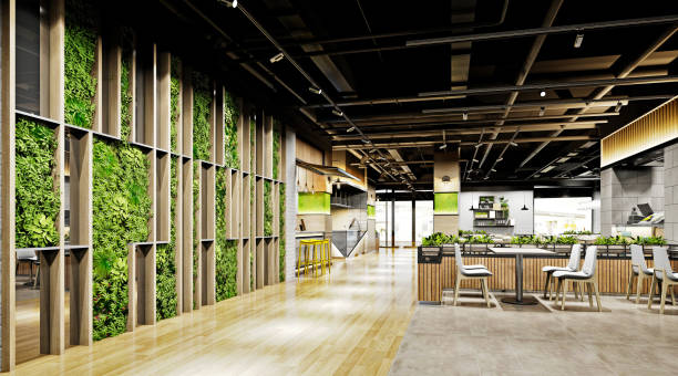 istock 3D render of cafetaria and restaurant 1394804715