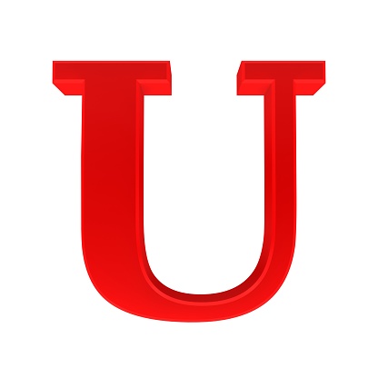 U red letter 3d rendering