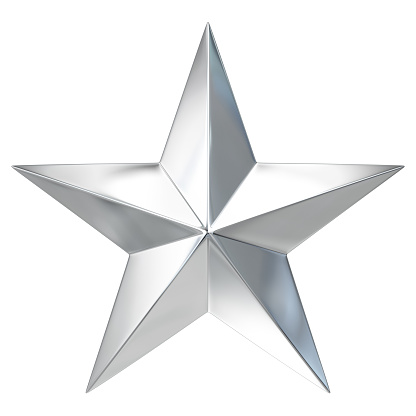 Estrella de Plata. Aislado en el blanco photo