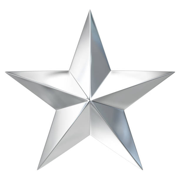 Silver Star. Isolated On The White stock photo