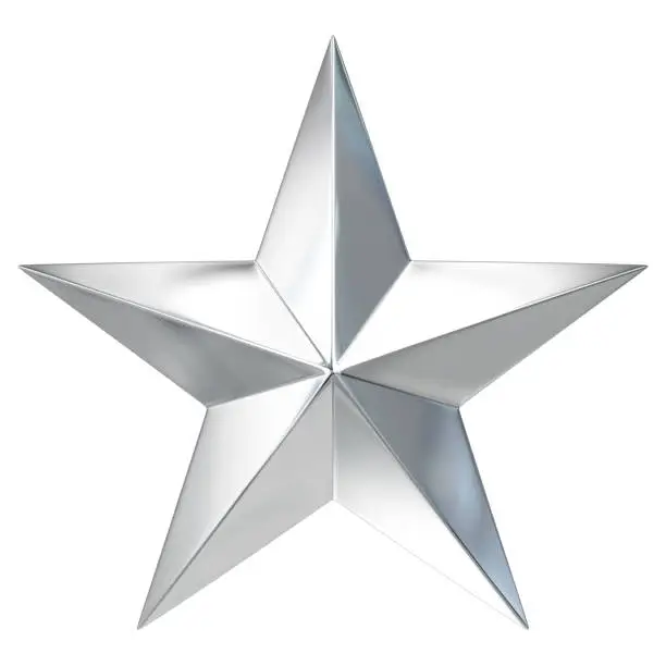 Photo of Silver Star. Isolated On The White