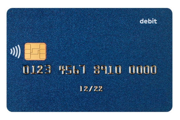istock Blue bank credit card isolated on white background 1394806892