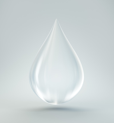 water drop isolated on a light background. 3d illustration