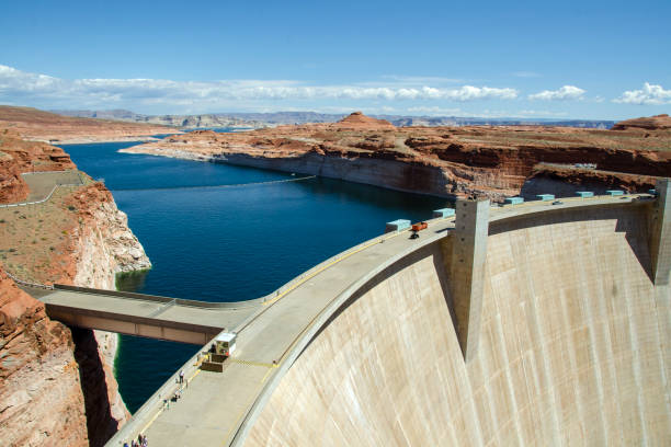 글렌 캐년 댐과 파월 호수, 애리조나 - glen canyon 뉴스 사진 이미지