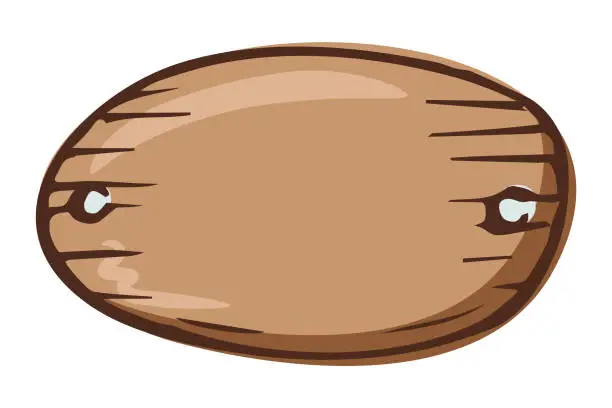 Vector illustration of Круглая деревянная доска в стиле дудл