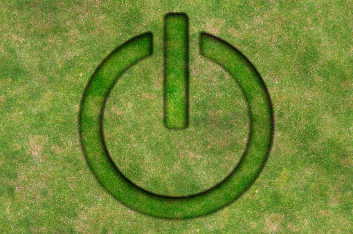 Onoff Symbol made from grass