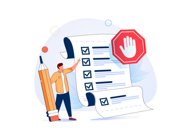 stockillustraties, clipart, cartoons en iconen met rules and regulations, policy and guideline for employee to follow, legal term, corporate compliance or laws, standard. - autoriteit