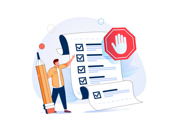 rules and regulations, policy and guideline for employee to follow, legal term, corporate compliance or laws, standard. - compliance stock illustrations