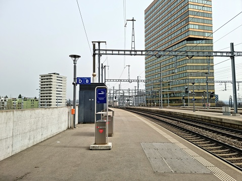 Zurich Oerlikon with its Railway Station. The Image was captured during spring season.