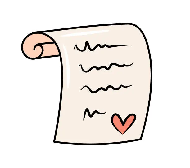 Vector illustration of Любовное письмо