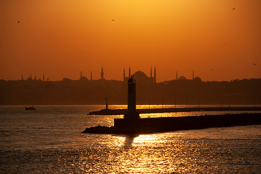 The sunset view of istanbul